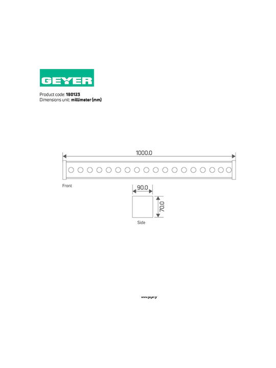 Geyer Geyer Outdoor Floor Lamp LED Wall Washer 36W with Warm White Light IP65 Gray