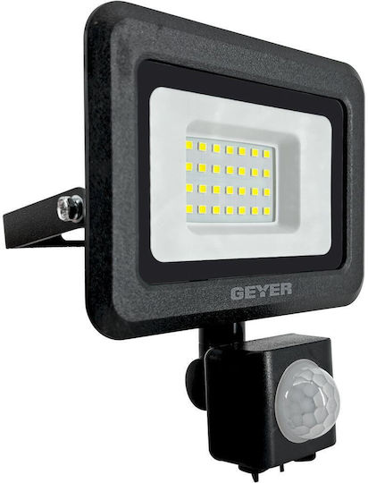 Geyer Waterproof LED Flood Light 20W Cold White 6500K With Motion Sensor IP65