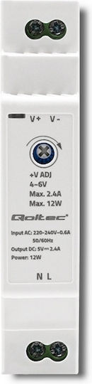 Qoltec Sursă de Alimentare pe Șină DIN cu Ieșire 5V și Putere 12W 2.4A