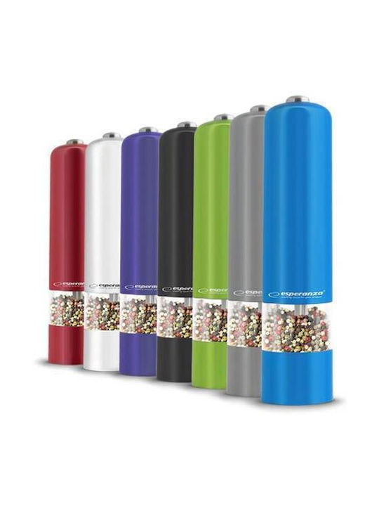 Esperanza Malabara Set Electric Râșnițe Condimente din Plastic în Culoare Roșu 23cm 1buc