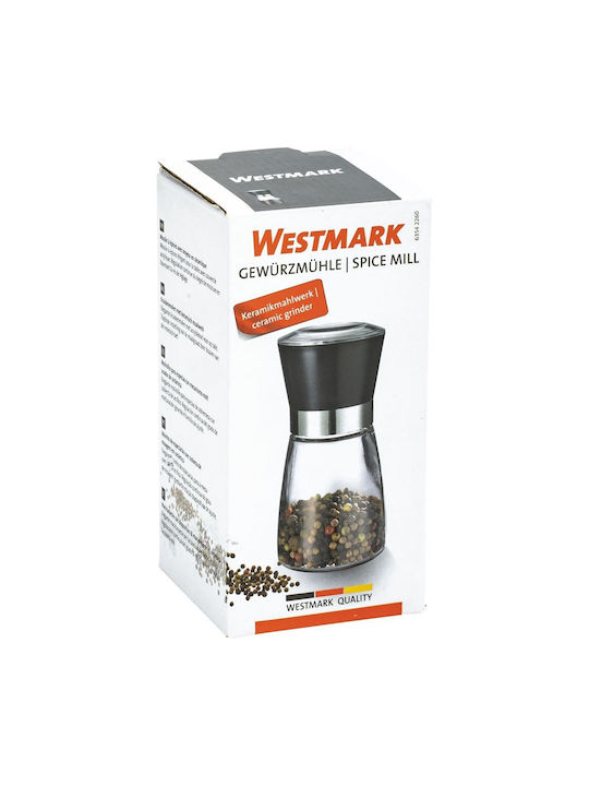 Westmark Χειροκίνητος Μύλος Πιπεριού Γυάλινος σε Μαύρο Χρώμα 13.5cm