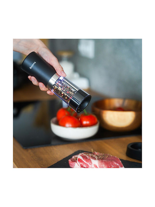 Huslog Electric Set Spice Mills made of Glass in Black Color 1pcs