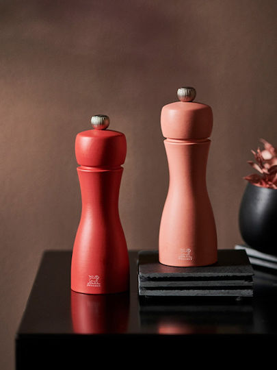 Peugeot Tahiti Manual Pepper Mill Wooden in Red Color 15cm