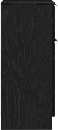 Living Room Cabinet Made of Black Oak Wood 30x30x70cm