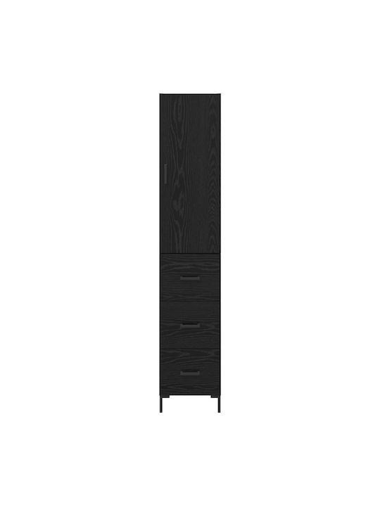 Highboard Nτουλάπι Wohnzimmer από Spanplatte Μαύρη Οξυά 34.5x34x90cm