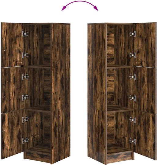 Living Room Display Cabinet Made of Particle Board in Smoky Oak Color 31.5x32x124cm