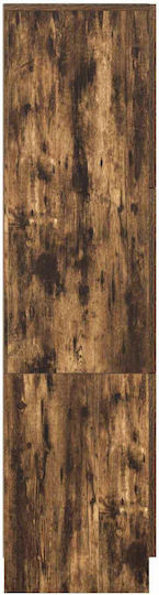 Living Room Display Cabinet Made of Particle Board in Smoky Oak Color 31.5x32x124cm