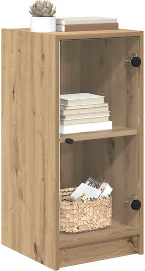 Living Room Display Cabinet Made of Particle Board Oak 35x37x76cm