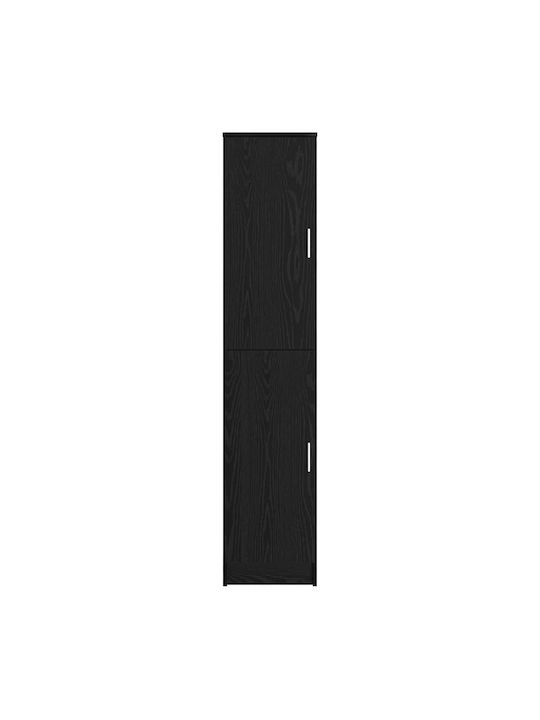 vidaXL Wohnzimmer Schrank aus Spanplatte Schwarz Eiche 35x39x168cm