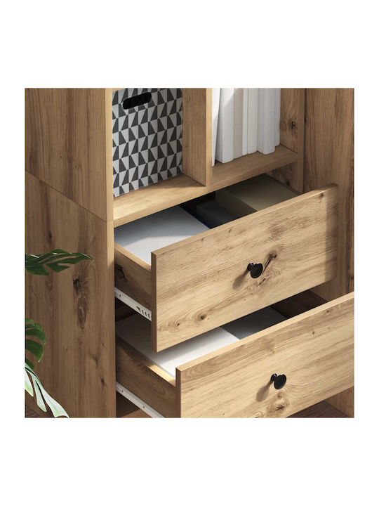 vidaXL Wohnzimmer Vitrine aus Spanplatte Eiche 45.5x34x127cm
