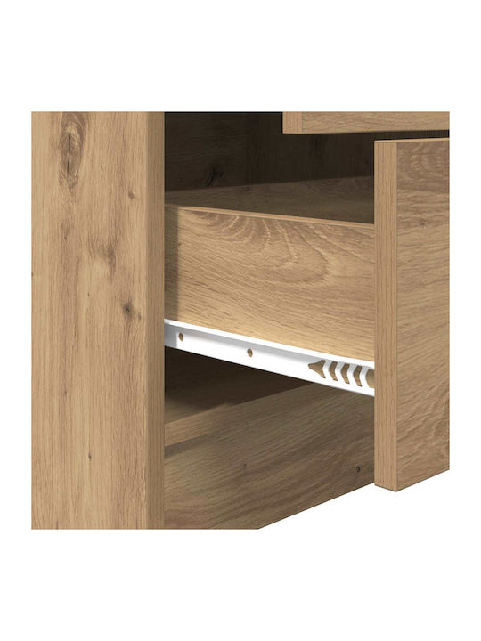 vidaXL Wohnzimmer Vitrine aus Spanplatte Eiche 45.5x34x127cm