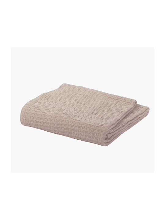 Nef-Nef Homeware New Golf Pique Half-Double Blanket 180x240cm Beige