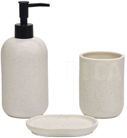 General Trade Badezimmerzubehör-Set Keramik Weiß 3 Stück