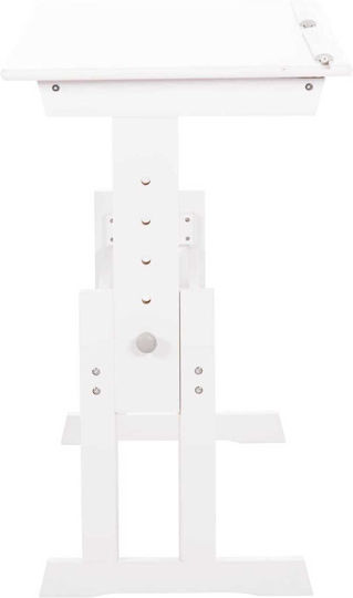 Kinder Schreibtisch Weiß 109x55x62-87,5cm
