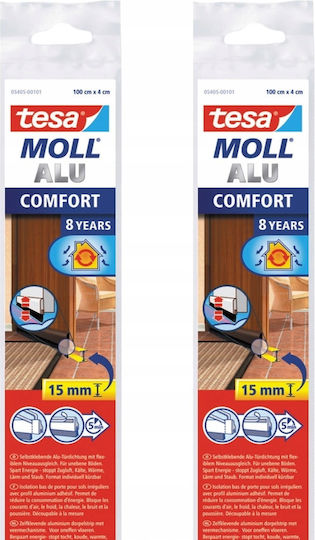 Tesa Opritor de curent pentru ușă cu perie în culoare maro 1m x 4cm