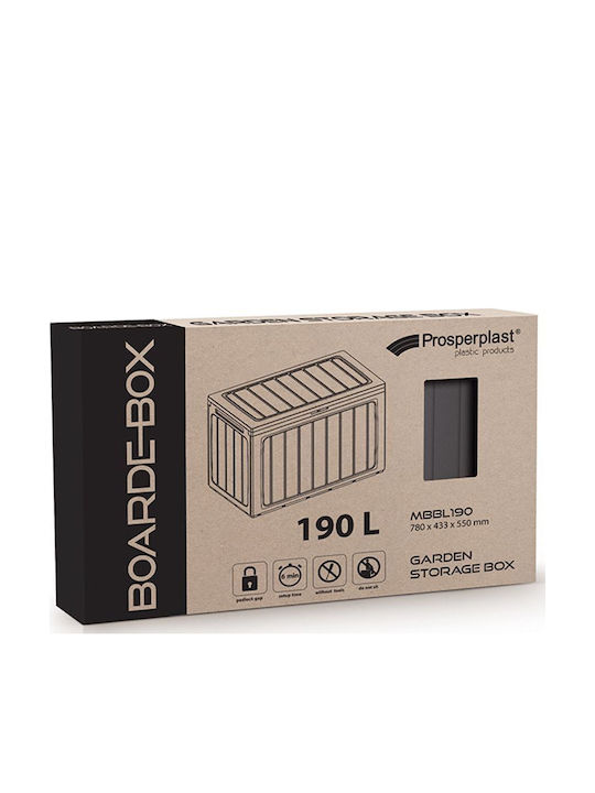 Prosperplast Outdoor Storage Box Boardebox 190lt Gray L78xW43.3xH55cm