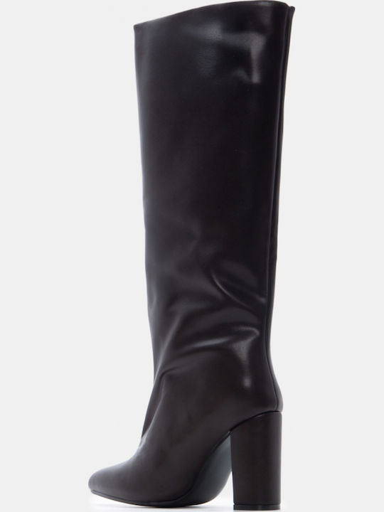 Wildleder Damenstiefel mit hohem Absatz Braune