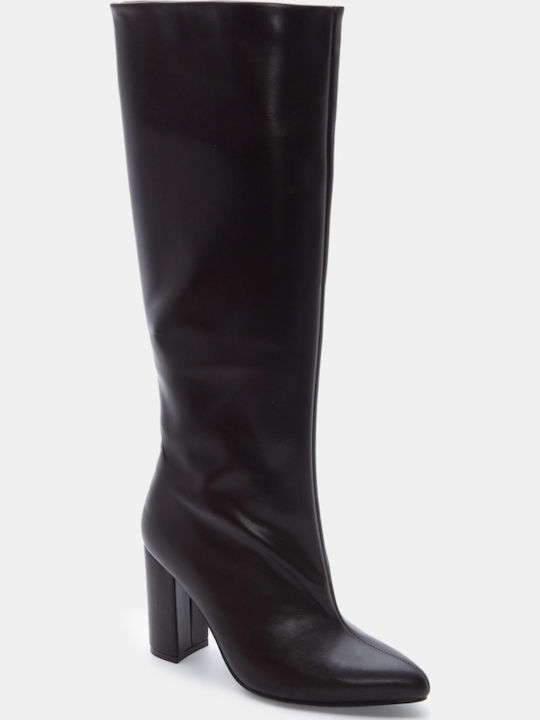 Wildleder Damenstiefel mit hohem Absatz Braune
