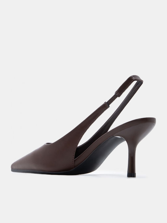 Pointed Toe Heels With High Brown Heel