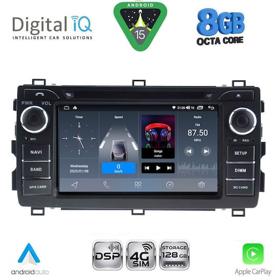 Digital IQ Автомобилна Аудио Система за Toyota Auris 2013-2015 (Bluetooth/USB/Вграден Wi-Fi/GPS) с Touch Screen 7"
