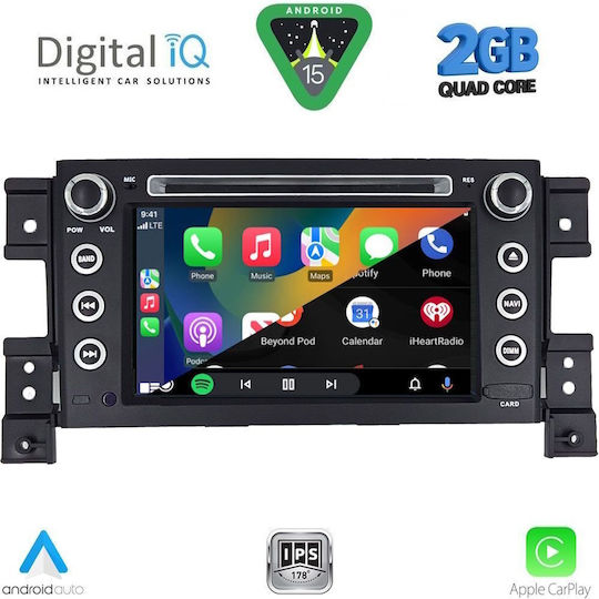 Digital IQ Автомобилна Аудио Система За Suzuki Grand Vitara 2005-2015 Bluetooth USB Вграден Wi-Fi GPS Apple CarPlay Android Auto С Touch Screen 7"