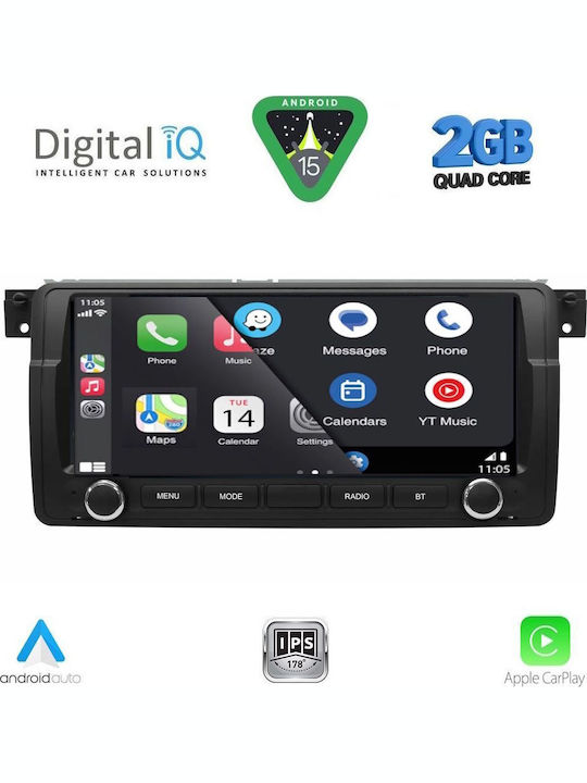 Digital IQ Auto-Audiosystem Für BMW E46 1998-2005 Bluetooth USB Eingebautes Wi-Fi GPS Apple CarPlay Android Auto Mit 8.8 Zoll Touchscreen DIGITAL IQ BLD 253 CPA