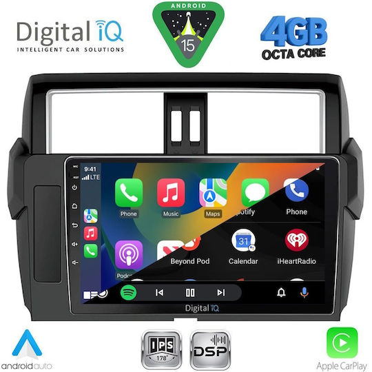 Digital IQ Ηχοσύστημα Αυτοκινήτου για Toyota Prado 2014-2017 (Bluetooth/USB/WiFi/GPS/Apple-Carplay/Android-Auto) με Οθόνη Αφής 10"