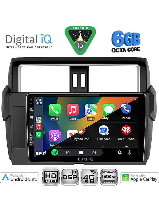 Digital IQ Auto-Audiosystem für Toyota Prado 2014-2017 (Bluetooth/USB/Eingebautes Wi-Fi / 3G/GPS/Apple CarPlay/Android Auto) mit 10 Zoll Touchscreen