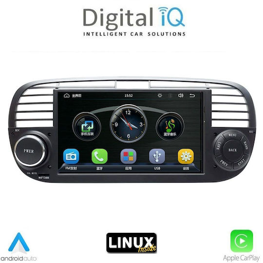 Digital IQ Автомобилна Аудио Система за Fiat 500 2007-2015 (Bluetooth/USB/Wi-Fi/GPS) с Touch Screen 7"