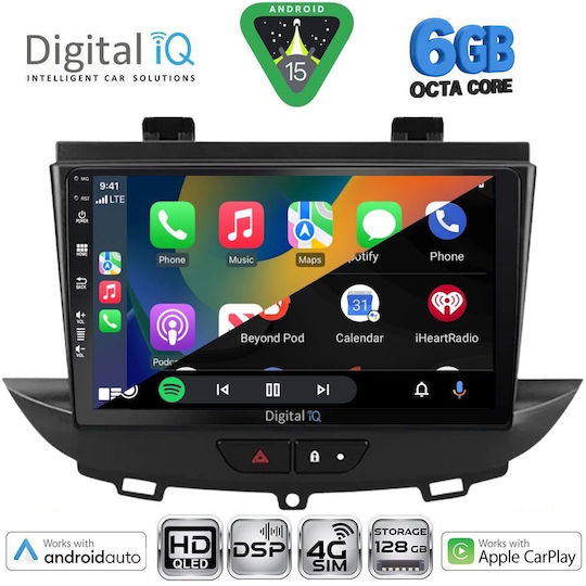 Digital IQ Car Audio System for Opel Crossland / Grandland 2017-2025 Bluetooth USB WiFi GPS Apple CarPlay Android Auto with 9" Touch Screen