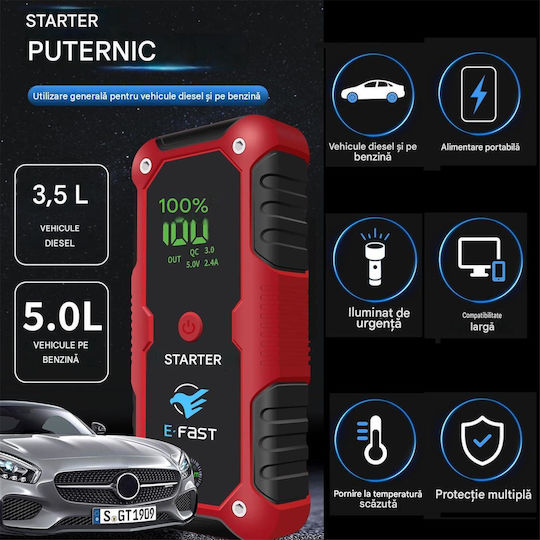 Q520 Pornitor Portabil pentru Baterie Auto și Motocicletă 2000A cu Power Bank / USB / Lanternă 12V