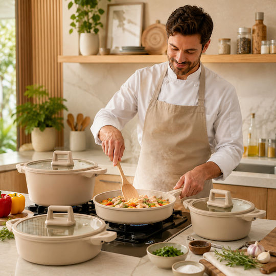 My Home Luxury Cast Aluminum Cookware Set 8 Pieces