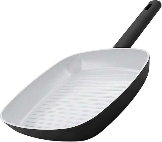 Swiss Haus 28 Cm Square Griddle Pan Non-stick Ceramic Interior Coating Black