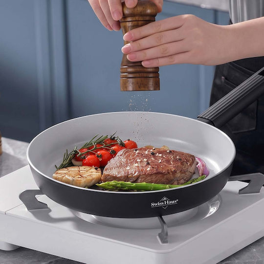 Swiss Haus 28cm Pfanne Ergonomischer Isolierter Texturierter Griff Schwarz