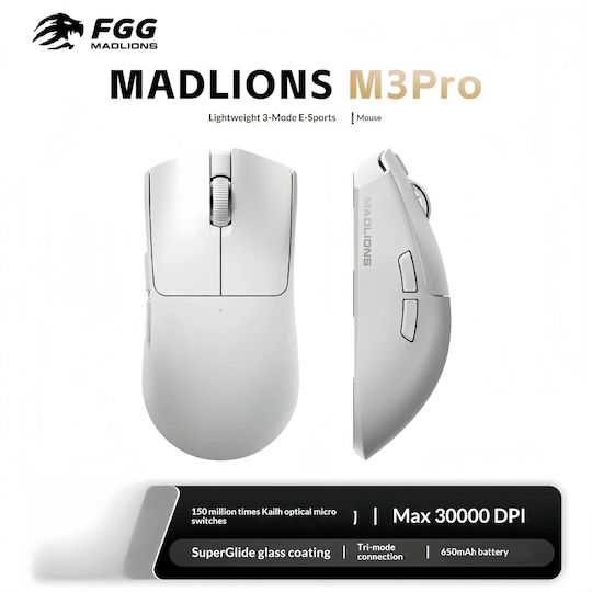 Madlions M3 Pro Ασύρματο Gaming Ποντίκι Λευκό