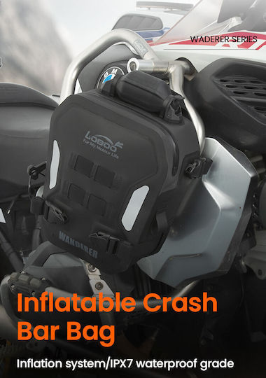 Loboo Wanderer Crash Bar Tasche für Schienen Motorrad-Weichgepäck Schwarz Farbe