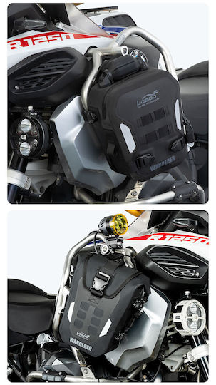 Loboo Wanderer Crash Bar Tasche für Schienen Motorrad-Weichgepäck Schwarz Farbe