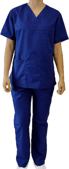 Fabrik Unisex Set Für Medizinische Hose Und Bluse Blau MARK846 Königsblau