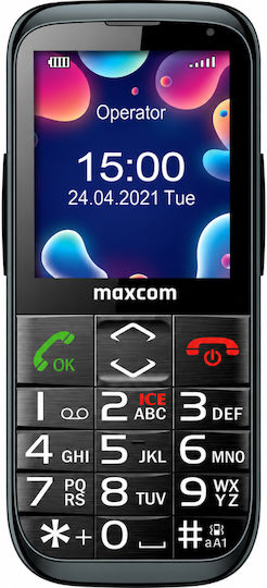 MaxCom MM724 L 4G Dual SIM Mobile Phone with Large Buttons German Menu Black