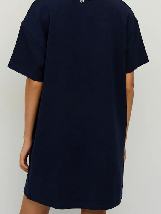 Summer Mini T-Shirt Dress Dark Blue