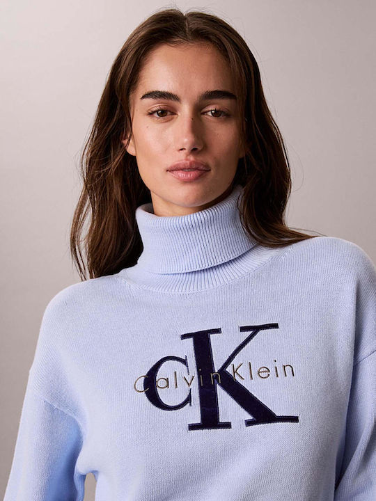 Damen Rollkragenpullover Hellblau
