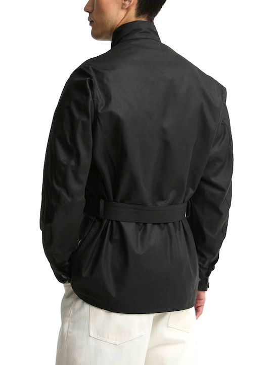 Barbour Wax Geacă din piele Biker Neagră