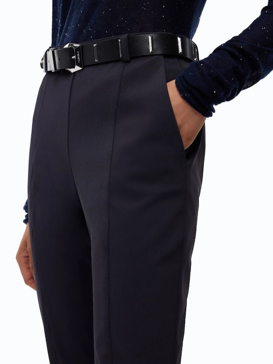 Women's Fabric Trousers in Skinny Fit Dark Blue