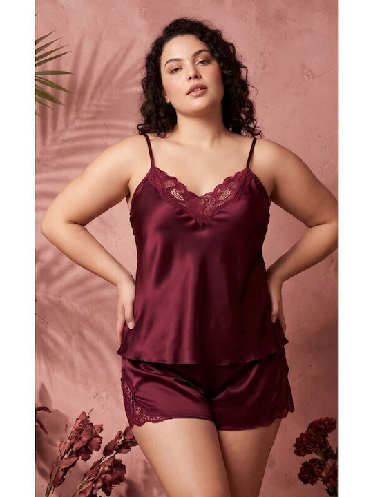 Jumelles Sommer Babydoll Burgundisch