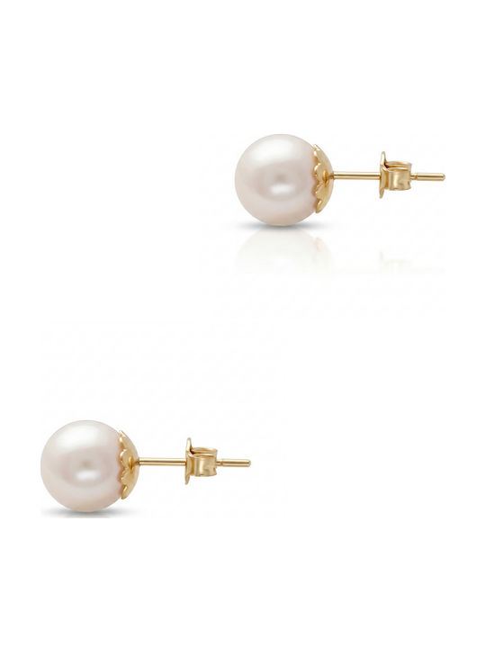Kiriakos Gofas Earrings Gold 14K with Stones & Pearls