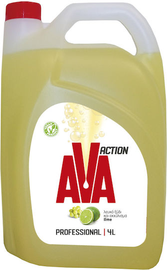 AVA Washing-Up Liquid with Vinegar & Lime Scent Professional 4lt
