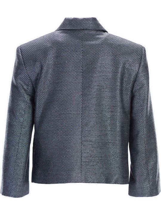Silvy Rowson Kurz Damen Blazer Silber