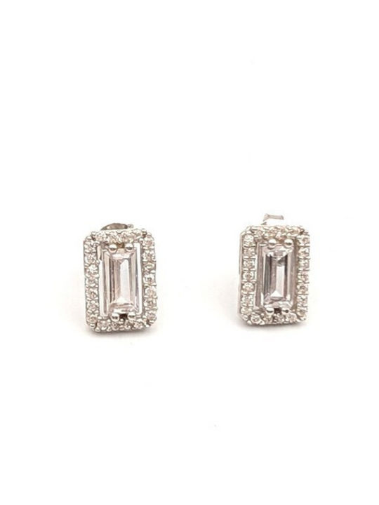Grekas Single Silver Stud Earring with Stones