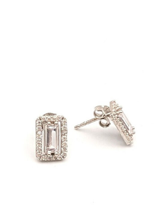 Grekas Single Silver Stud Earring with Stones
