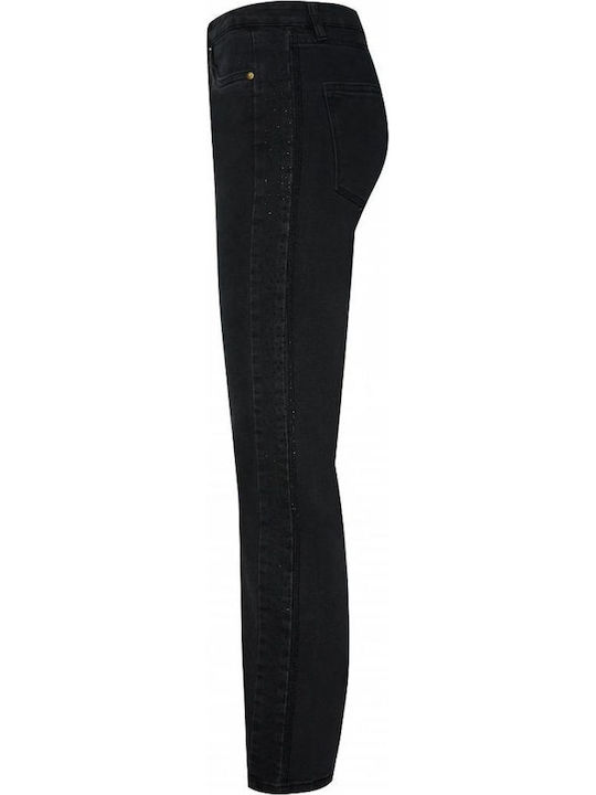 Hochgebirgiges Damen Jeans Hosen in Reguläre Passform Schwarz